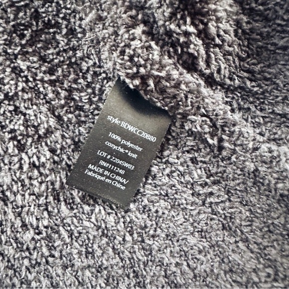 NEW Barefoot Dreams Cozychic Open Knit Cardigan Sweater Dark Gray - Picture 6 of 6